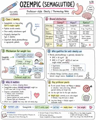 Ozempic (Semaglutide) for Obesity and Type 2 Diabetes - Medicine - Drugs page 1 of 8 | medical study notes