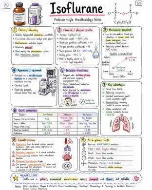 Isoflurane Anesthetic Properties and Uses - Anesthesia - Drugs page 1 of 5 | medical study notes
