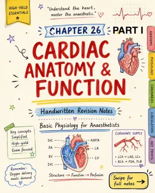 Cardiac Anatomy and Function - Anesthesia - Physiology - CVS page 1 of 9 | medical study notes