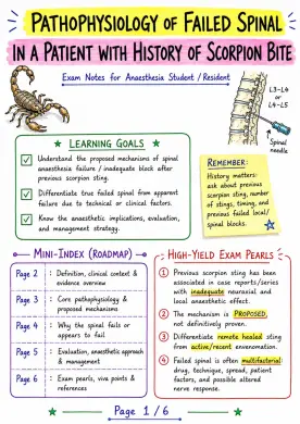 Pathophysiology of Failed Spinal in a Patient with History of Scorpion Bite - Anesthesia - Pathophysiology page 1 of 6 | medical study notes