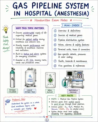 Gas Pipeline System in Hospital Anesthesia - Anesthesia page 1 of 9 | medical study notes